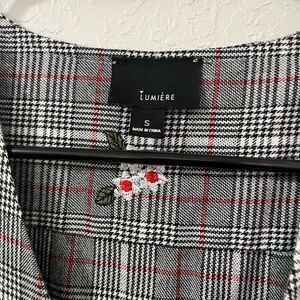 Lumiere Black and White Houndstooth Mini Dress